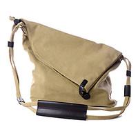 Women Canvas Saddle Shoulder Bag / Tote / Storage Bag - Beige / Pink / Blue / Orange / Gray shopping bag