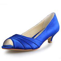 womens spring summer fall winter satin wedding kitten heel black blue  ...