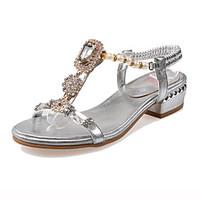 Women\'s Shoes Heel Peep Toe Sandals Outdoor / Party Evening / Dress Silver / Gold