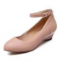 Women\'s Shoes Leatherette Low Heel Heels Heels Wedding / Office Career / Party Evening Blue / Pink / Beige