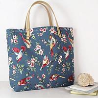 women canvas casual outdoor tote blue