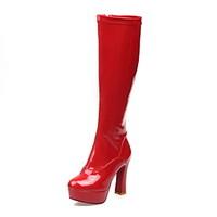 womens shoes chunky heel pointed toe knee high boots more colors avail ...