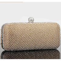 women other leather type evening bag gold silver black