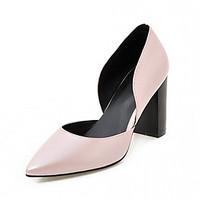 Women\'s Heels Spring Fall Comfort Leatherette Party Evening Dress Casual Chunky Heel Blushing Pink Black White