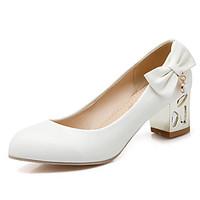 Women\'s Shoes Chunky Heel Heels / Round Toe Heels Wedding / Party Evening / Dress Blue / Pink / White