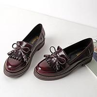 womens oxfords comfort leatherette casual black burgundy