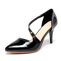 Women\'s Shoes Patent Leather Stiletto Heel Heels / Pointed Toe Heels Office Career / Party Evening / Dress Black