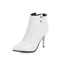 womens boots fall winter comfort leatherette dress casual stiletto hee ...