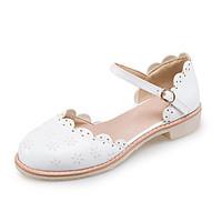 Women\'s Flats Spring Summer Fall PU Office Career Dress Party Evening Low Heel White Beige Blushing Pink