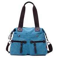 women pu canvas hobo shoulder bag tote satchel blue brown gray black k ...