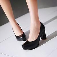 Women\'s Shoes Heel Heels / Round Toe Heels Office Career / Dress / Casual Black / Pink / Silver / Gold / Beige