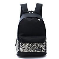 Women Canvas Sports Casual Outdoor Travel Backpack Printing National Wind Flower School Bag