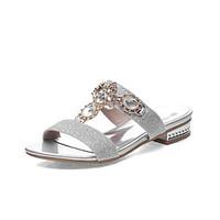 Women\'s Shoes Low Heel Round Toe Sandals Dress / Casual Silver / Gold