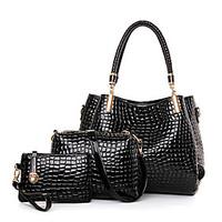 Women Patent Leather Casual Bag Sets