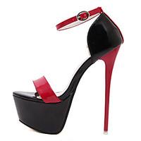 womens shoes patent leather stiletto heel open toe sandals party eveni ...