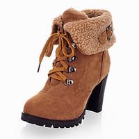 Women\'s Shoes Spring / Fall / Winter Platform / Fashion Boots Boots Outdoor / Casual Chunky Heel Lace-up