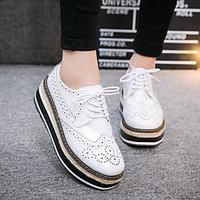 womens oxfords spring summer fall comfort leather casual flat heel whi ...