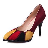 Women\'s Heels Spring Summer Fall Winter Club Shoes Fleece Wedding Party Evening Dress Stiletto Heel Split Joint Black Red