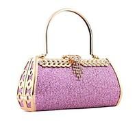 women other leather type eventparty evening bag pink gold