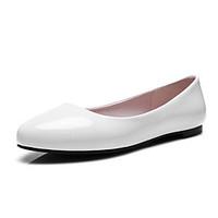 Women\'s Flats Spring Summer Fall Patent Leather Office Career Casual Party Evening Flat Heel White Black Red Blushing Pink