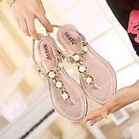 Women\'s Sandals Spring Comfort PU Casual Blushing Pink Silver Black Gold