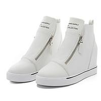 womens shoes wedge heel round toe fashion sneakers casual black white