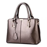 womens fashion casual solid pu leather messenger shoulder bagtotes