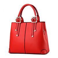 womens fashion casual solid pu leather messenger shoulder bagtotes
