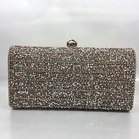 Women Evening Bag Metal All Seasons Formal Event/Party Baguette Push Lock Silver Gold