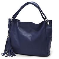 Women PU Barrel Shoulder Bag / Tote - Blue / Red / Black / Khaki