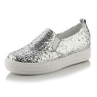 Women\'s Sneakers Spring Summer Fall Glitter Casual Party Evening Wedge Heel Sequin Gold Black Silver Walking