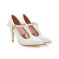 womens shoes leatherette stiletto heel heels t strap pointed toe heels ...