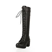 womens shoes chunky heel riding bootsslouchround toe boots dresscasual ...