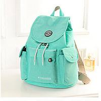 Women Backpack Nylon Bucket Drawstring Fuchsia Cyan Navy Blue Blue Watermelon