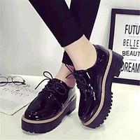 Women\'s Shoes Leatherette Platform Creepers Fashion Sneakers Outdoor / Casual Black / Burgundy