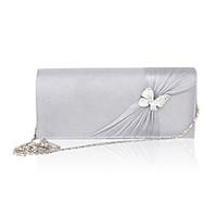 Women Silk Event/Party Evening Bag Gray