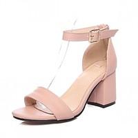 womens shoes leatherette chunky heel peep toe sandals wedding office c ...