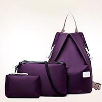 Women Backpack Travel Bag Bag Sets Nylon All Seasons Casual Outdoor Bucket Zipper Black Purple Fuchsia Blue Wine
