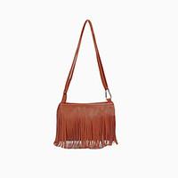 Women Mini Shoulder Bag PU Leather Tassel Fringe Satchel Crossbody Messenger Bag