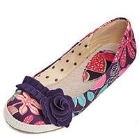 Women\'s Flats Summer Fall Comfort Light Soles Fabric Outdoor Dress Casual Flat Heel Flower