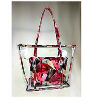 Women PU Casual Tote Red Blue