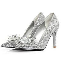 Women\'s Shoes Glitter Stiletto Heel Heels/Pointed Toe Flats Wedding/Dress Silver