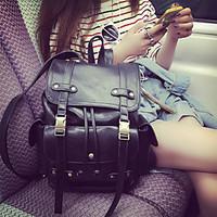 Women Backpack PU Casual Black Brown