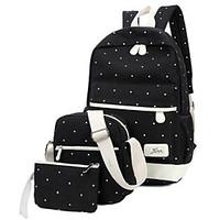 Women Backpack Canvas Casual Black Ruby Pool