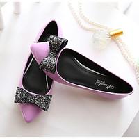 Women\'s Flats Spring / Summer / Fall / Winter Flats PU / Leatherette Casual Flat Heel Bowknot Almond Others