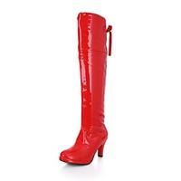 Women\'s Spring Fall Winter Platform Fashion Boots Leatherette Outdoor Casual Party Evening Stiletto Heel Platform ZipperWhite Black Red