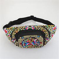 Women Waist Bag Canvas Casual Screen Color