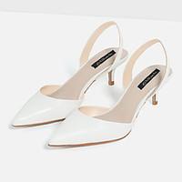 womens shoes microfibre low heel heels closed toe sandals dress white