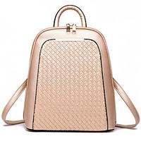 Women\'s Fashion Casual Knit PU Leather Backpack