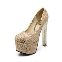 Women\'s Shoes Customized Materials Chunky Heel Heels Heels Wedding / Office Career / Dress Silver / Gold